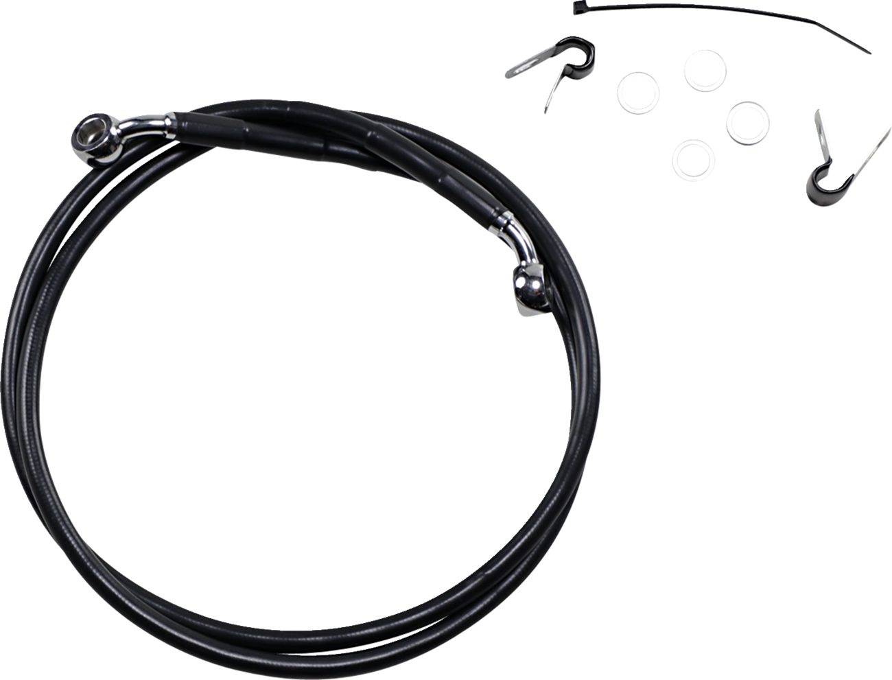 Drag Specialties Extended Length Black Vinyl Brake Line Kit
