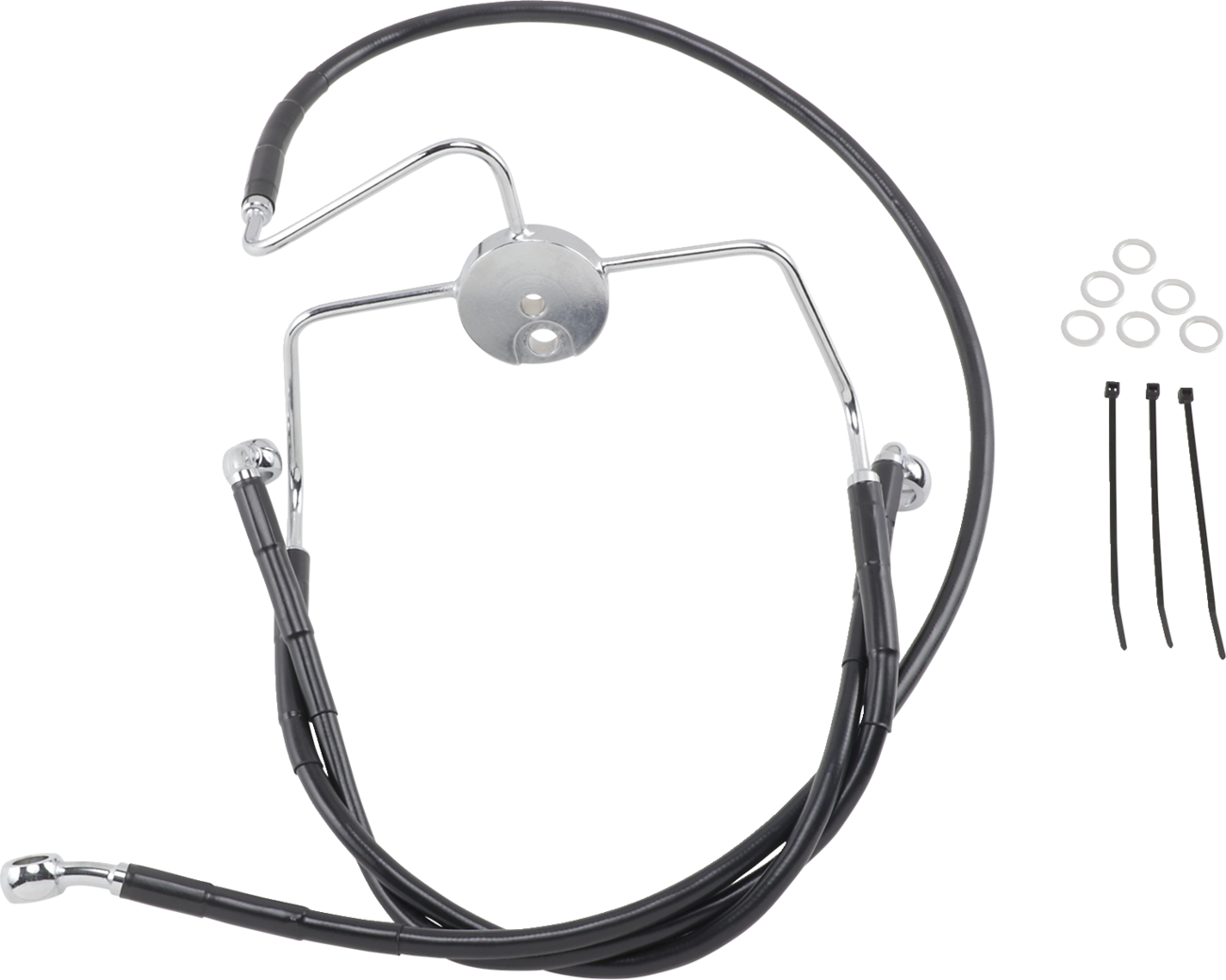 Drag Specialties Extended Length Black Vinyl Brake Line Kit