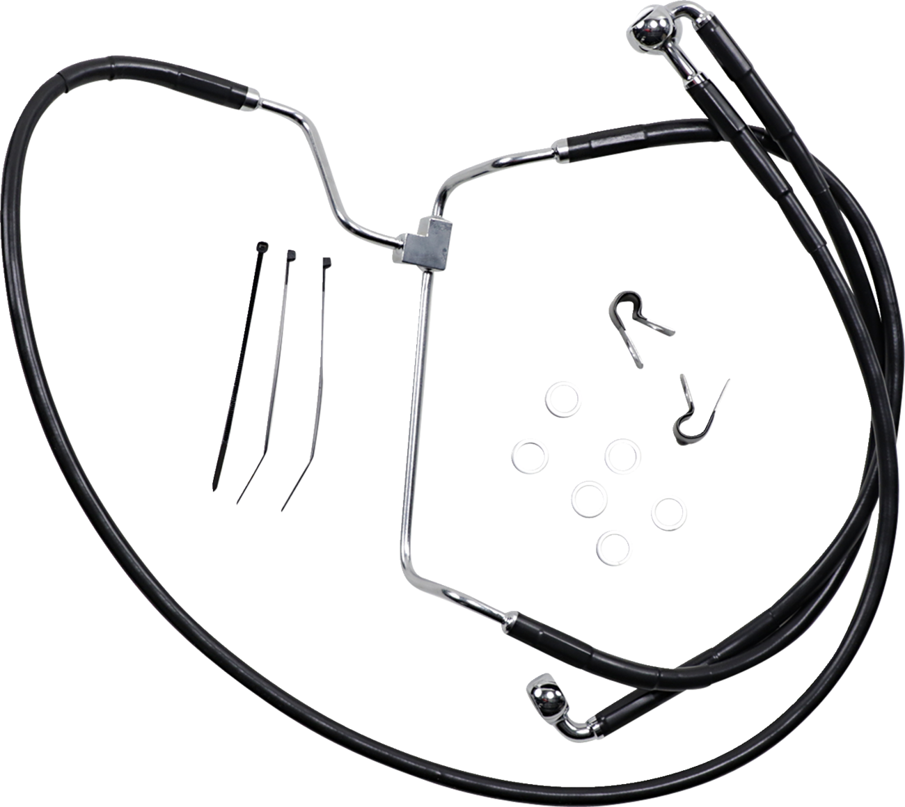 Drag Specialties Extended Length Black Vinyl Brake Line Kit