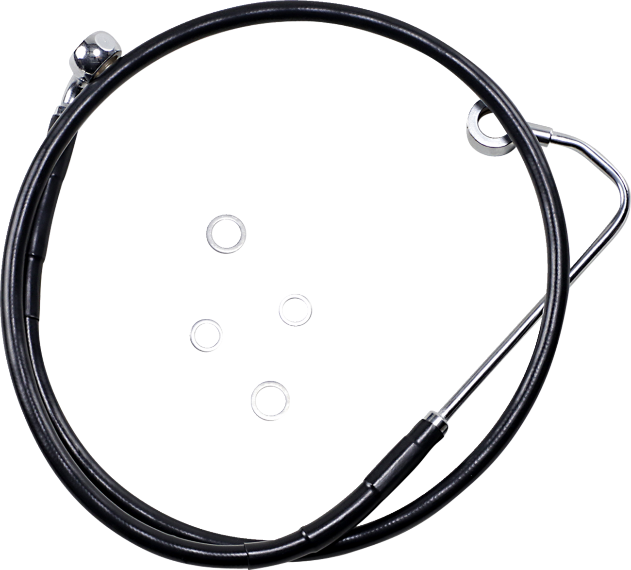 Drag Specialties Extended Length Black Vinyl Brake Line Kit