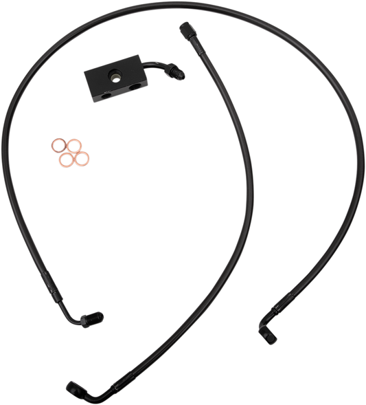 LA Choppers Midnight Braided Brake Line Kit