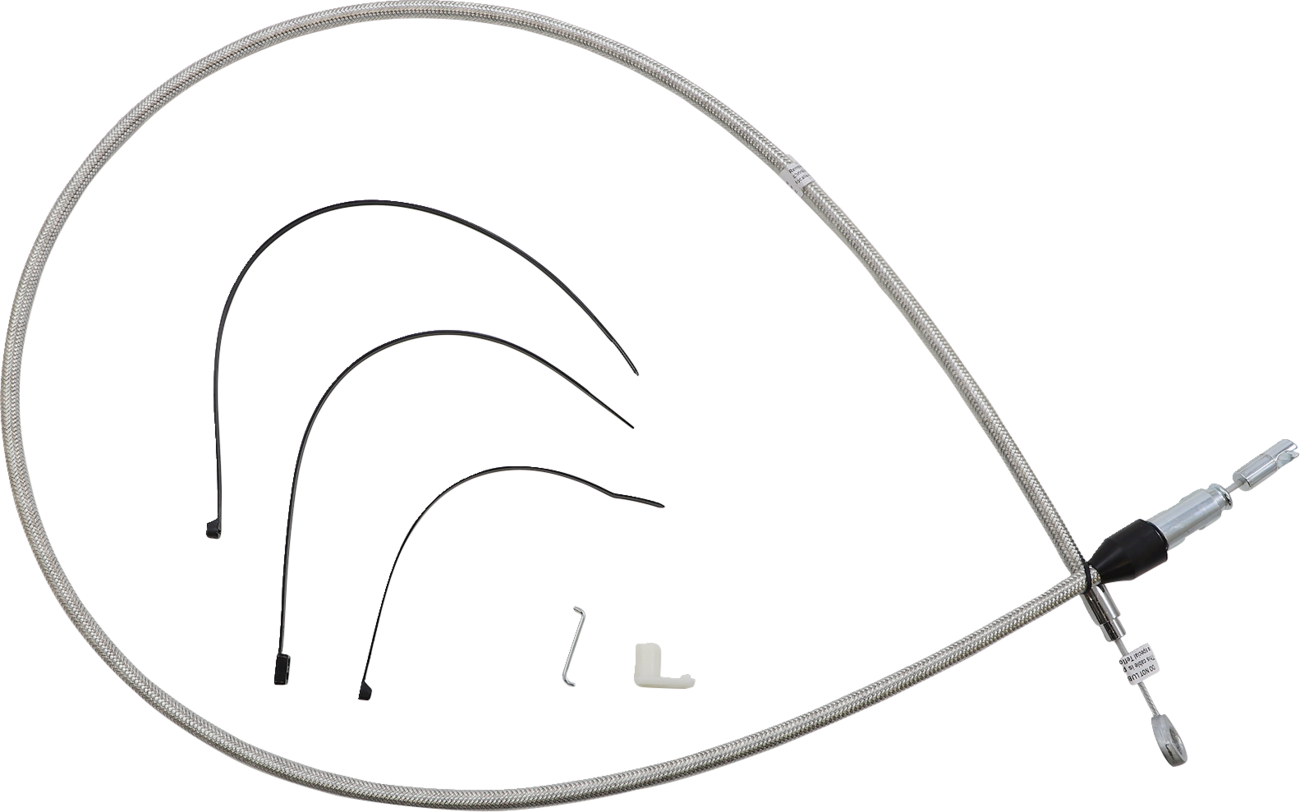 Magnum Shielding Polished Stainless Quick Connect Upper Clutch Cable