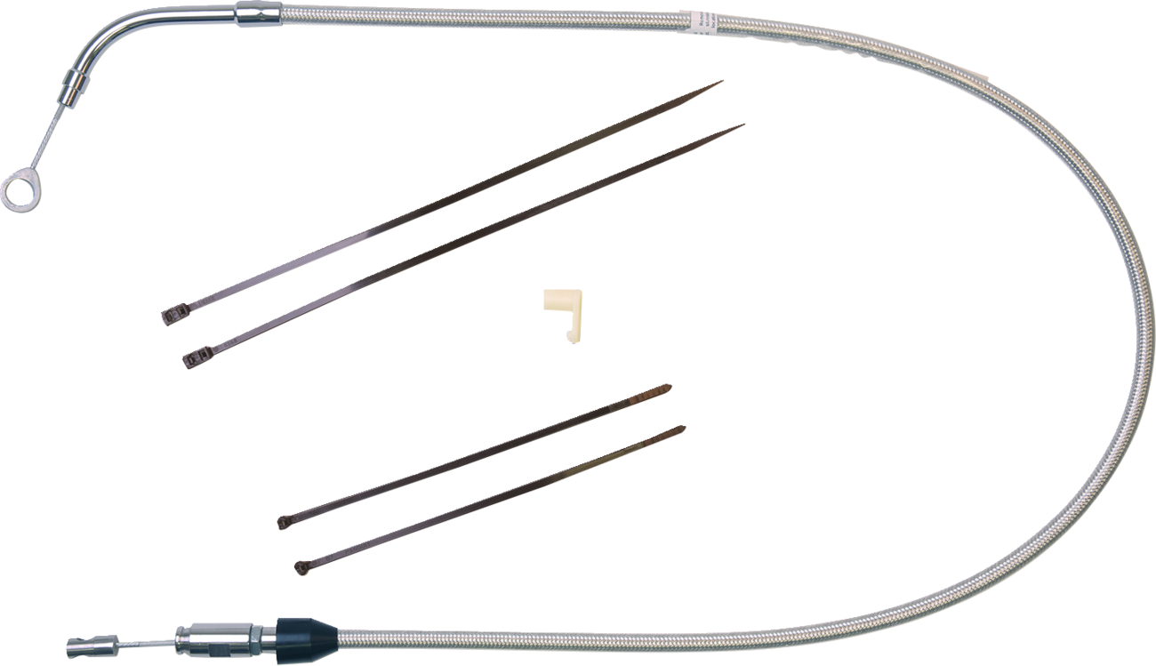 Magnum Shielding Polished Stainless Quick Connect Upper Clutch Cable