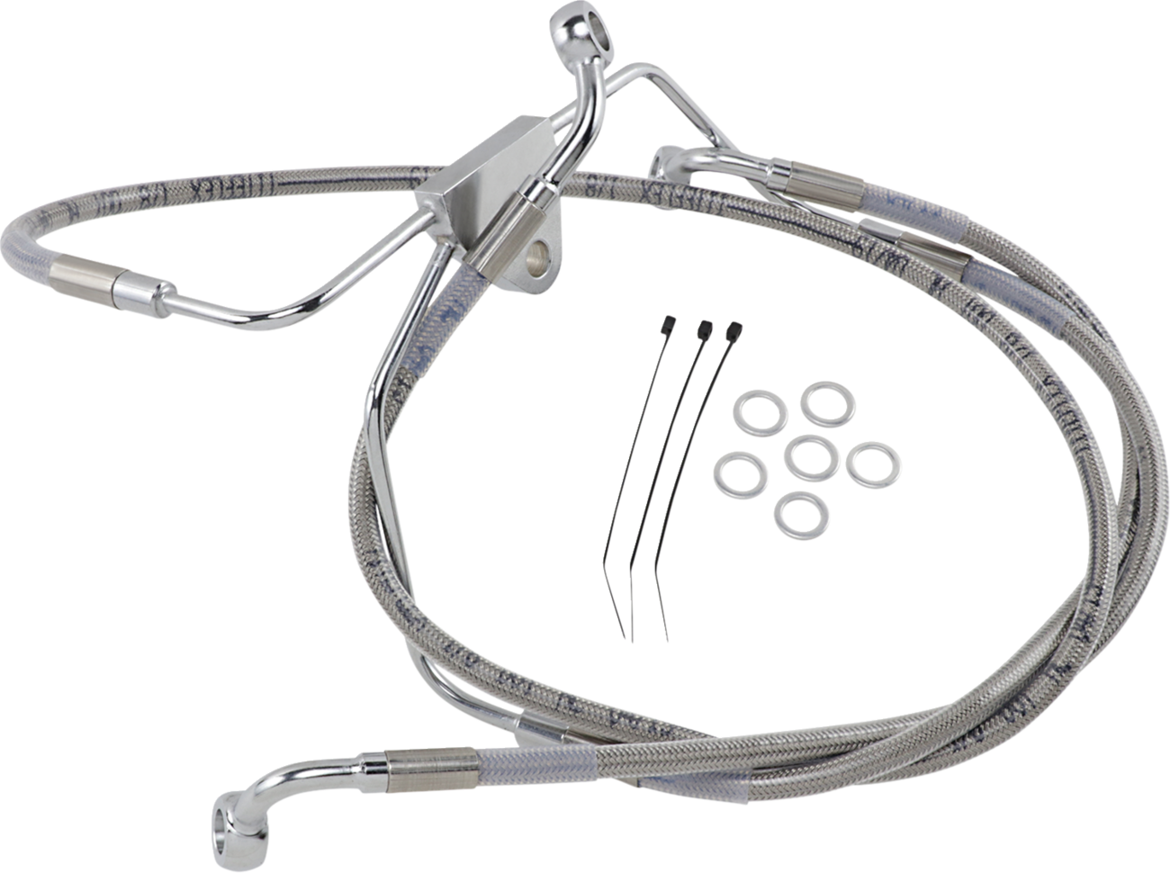 Drag Specialties Extended Length Stainless Steel Brake Line Kit