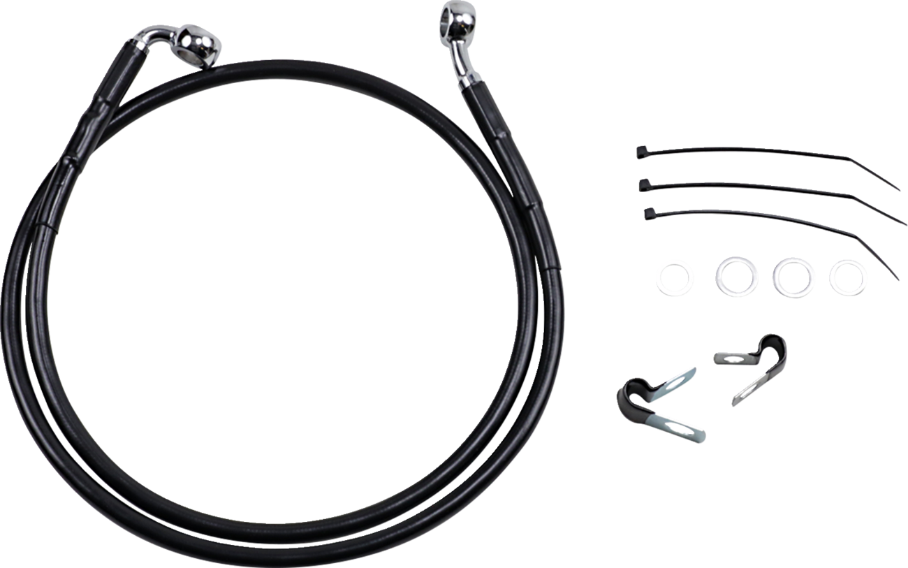 Drag Specialties Extended Length Black Vinyl Brake Line Kit