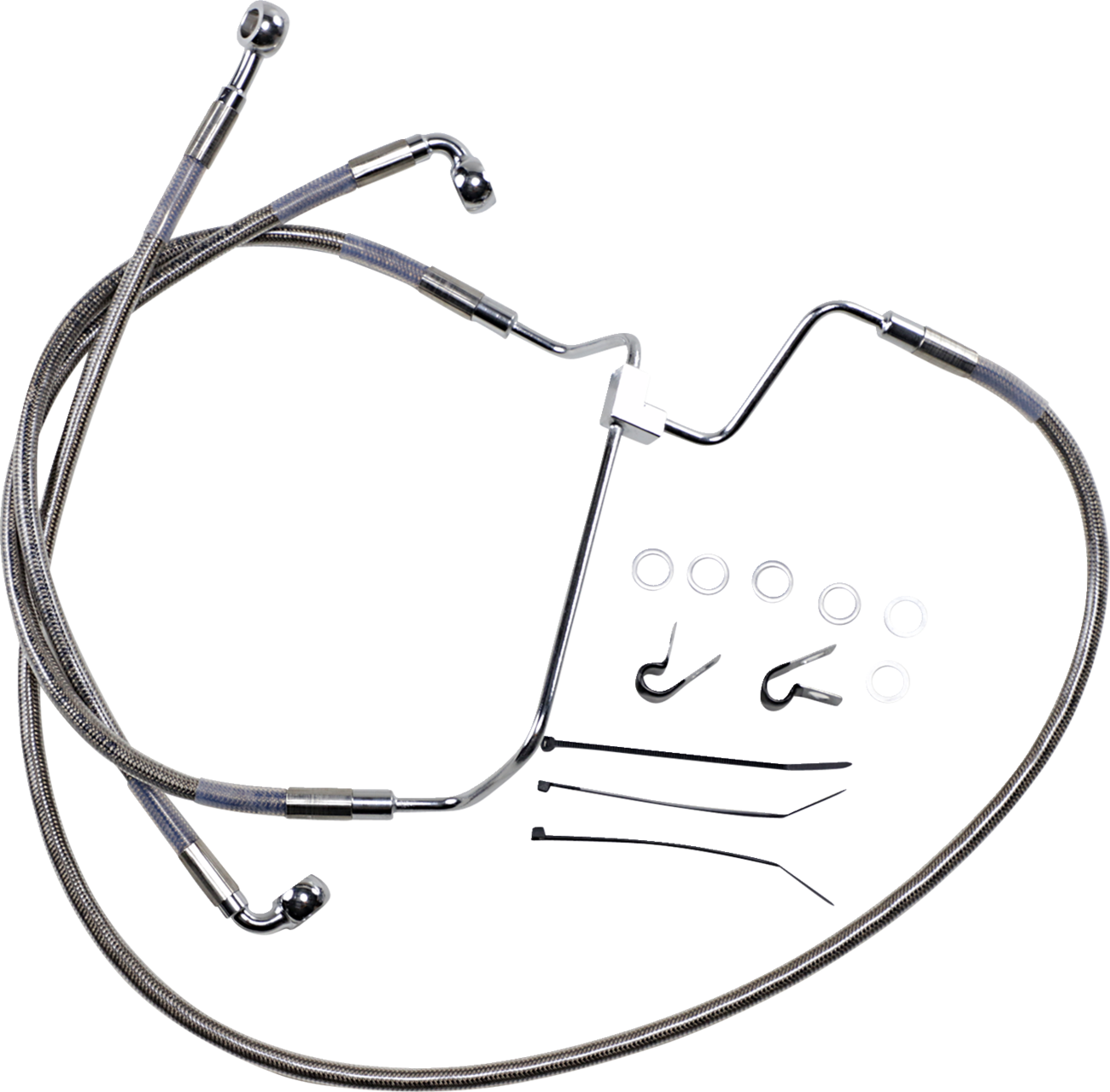 Drag Specialties Extended Length Stainless Steel Brake Line Kit