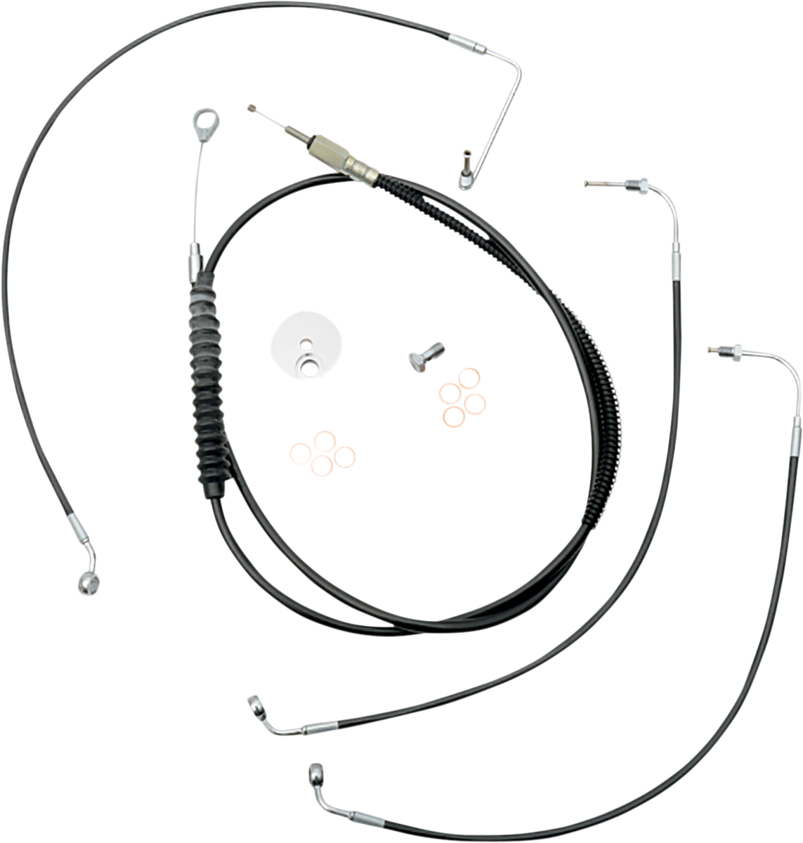 LA Choppers Standard Black Vinyl Handlebar Cable/Brake Line Kit