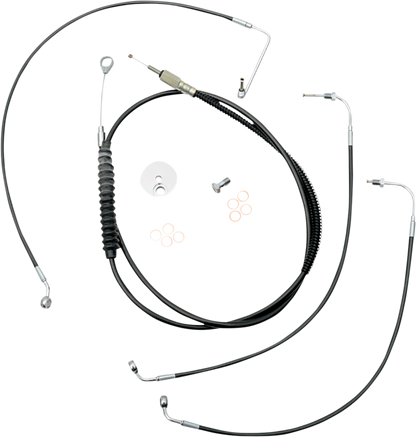 LA Choppers Standard Black Vinyl Handlebar Cable/Brake Line Kit