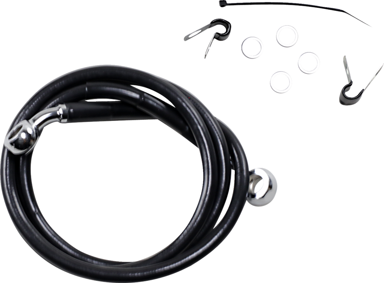 Drag Specialties Extended Length Black Vinyl Brake Line Kit