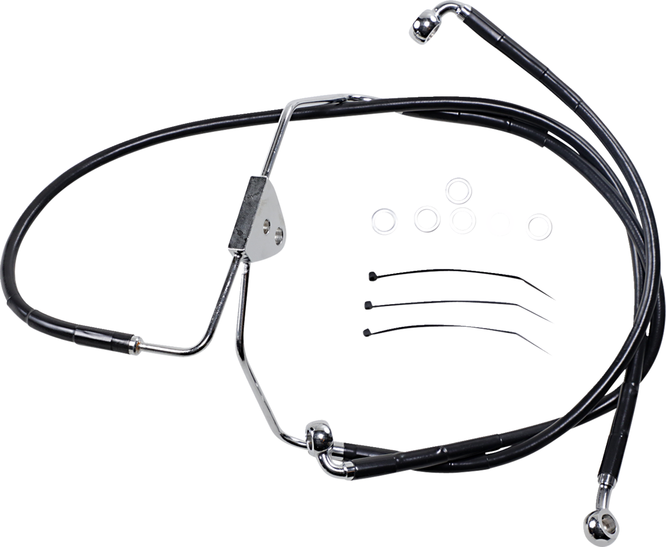 Drag Specialties Extended Length Black Vinyl Brake Line Kit