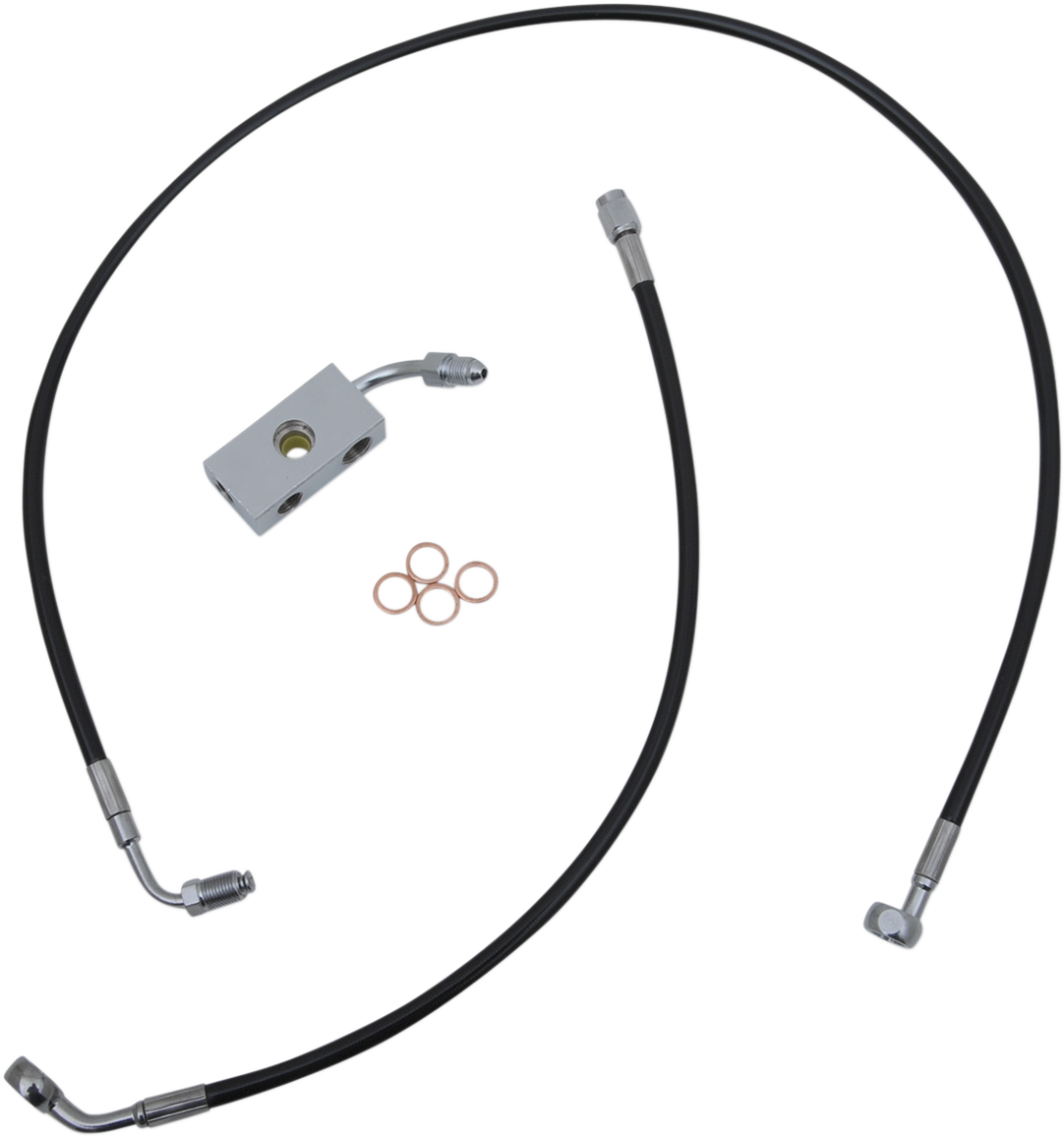 LA Choppers Black Braided Brake Line Kit