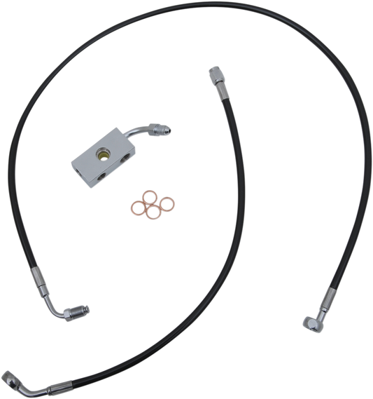 LA Choppers Black Braided Brake Line Kit