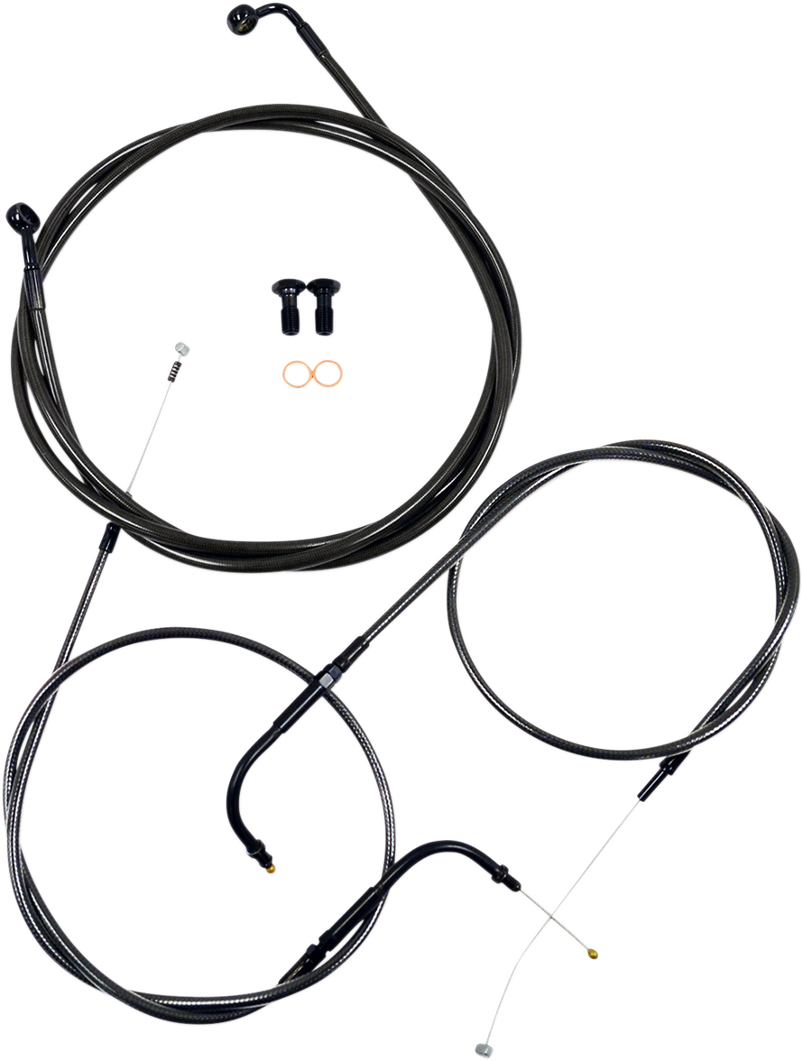 LA Choppers Standard Midnight Braided Handlebar Cable/Brake Line Kit