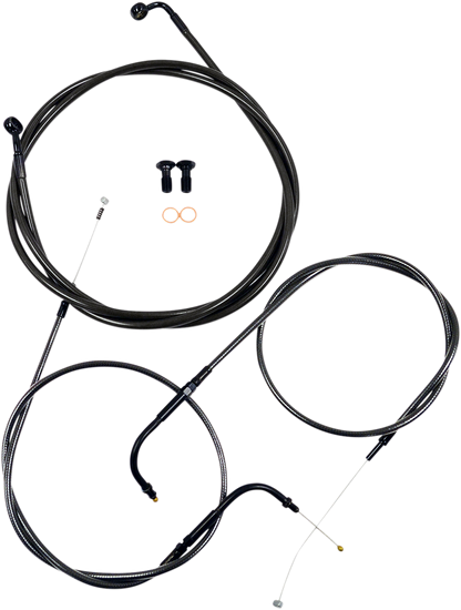 LA Choppers Standard Midnight Braided Handlebar Cable/Brake Line Kit