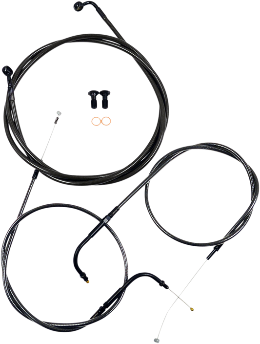 LA Choppers Standard Midnight Braided Handlebar Cable/Brake Line Kit