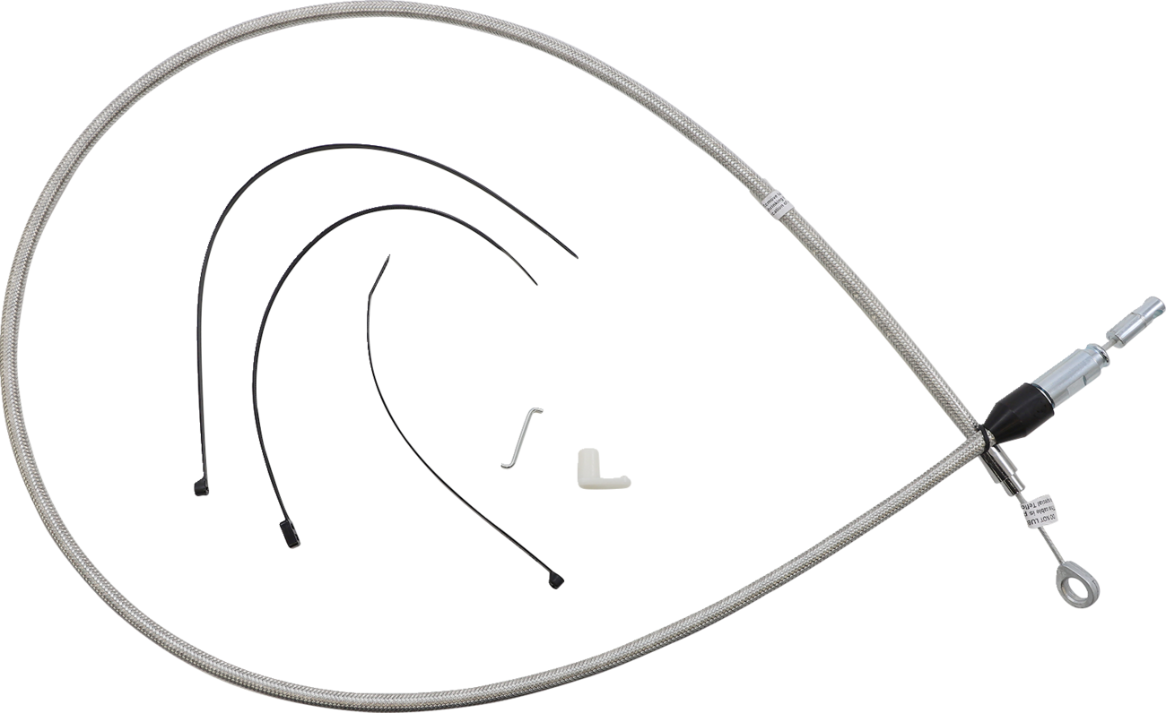 Magnum Shielding Polished Stainless Quick Connect Upper Clutch Cable