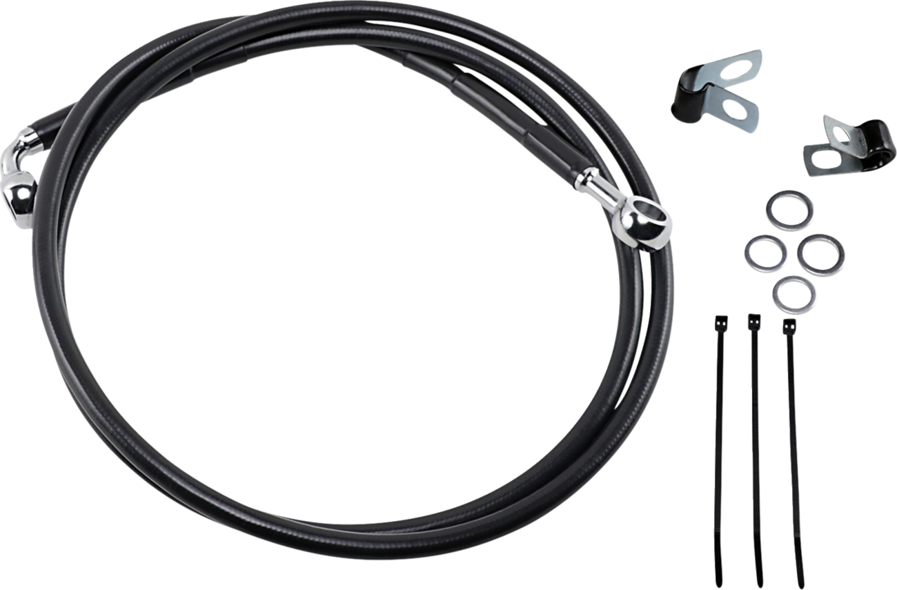 Drag Specialties Extended Length Black Vinyl Brake Line Kit