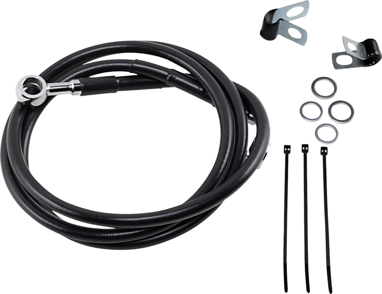 Drag Specialties Extended Length Black Vinyl Brake Line Kit