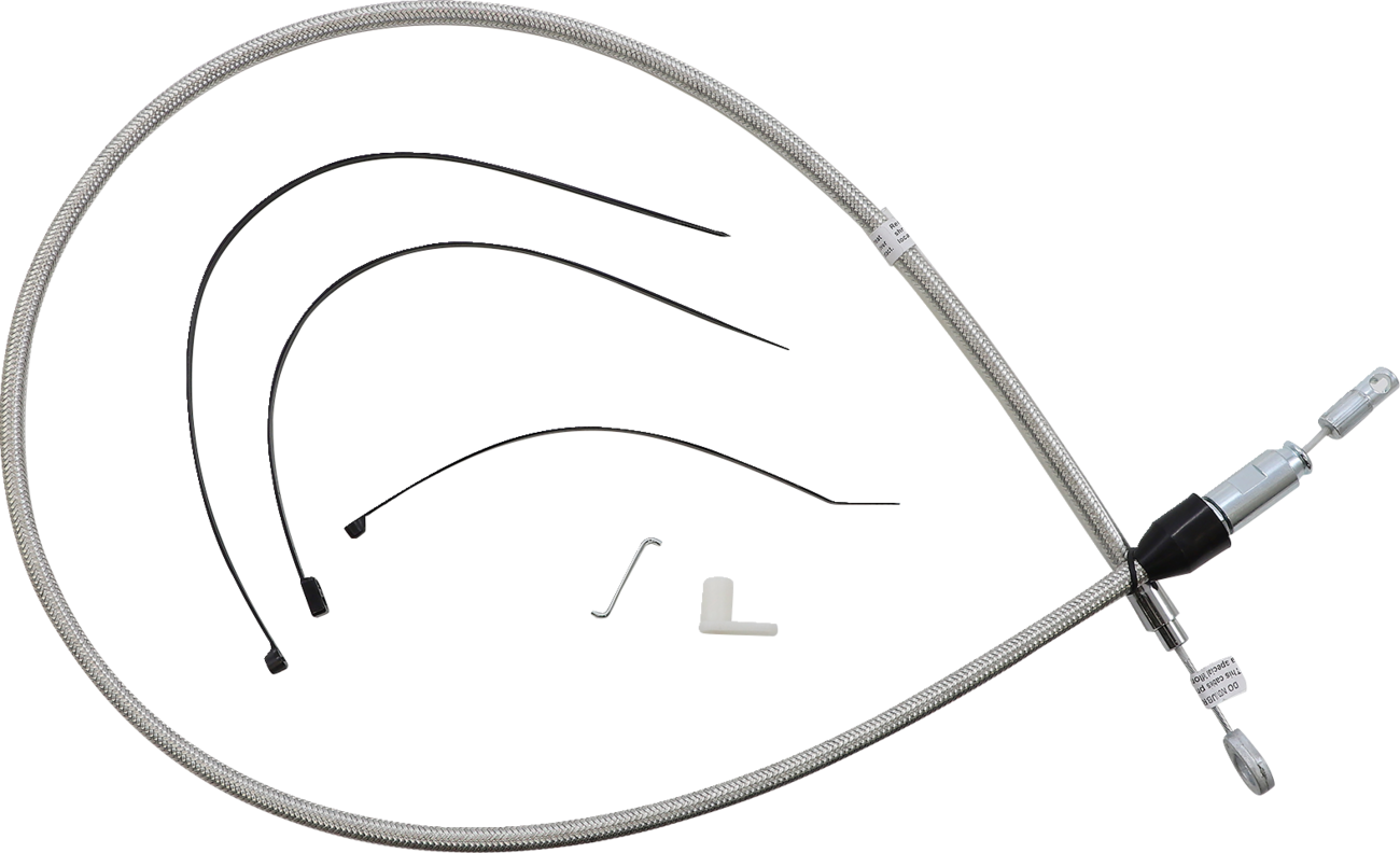 Magnum Shielding Polished Stainless Quick Connect Upper Clutch Cable