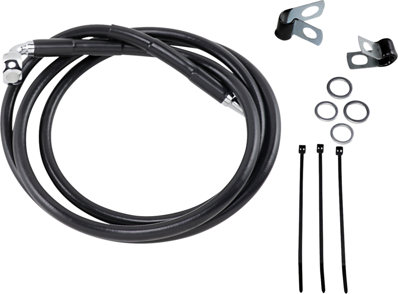 Drag Specialties Extended Length Black Vinyl Brake Line Kit