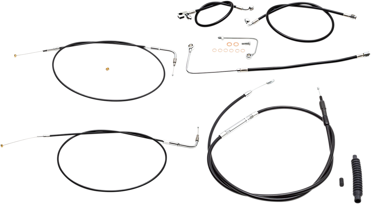 LA Choppers Standard Black Vinyl Handlebar Cable/Brake Line Kit