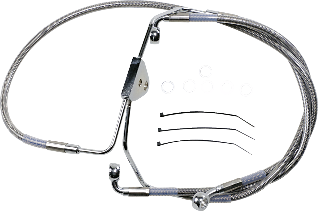 Drag Specialties Extended Length Stainless Steel Brake Line Kit