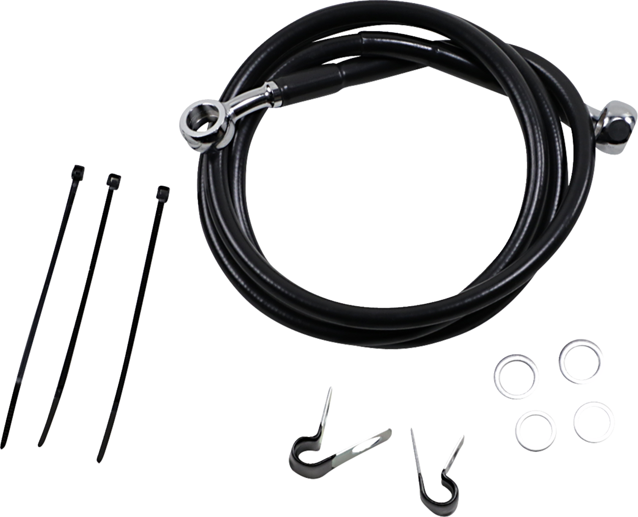 Drag Specialties Extended Length Black Vinyl Brake Line Kit