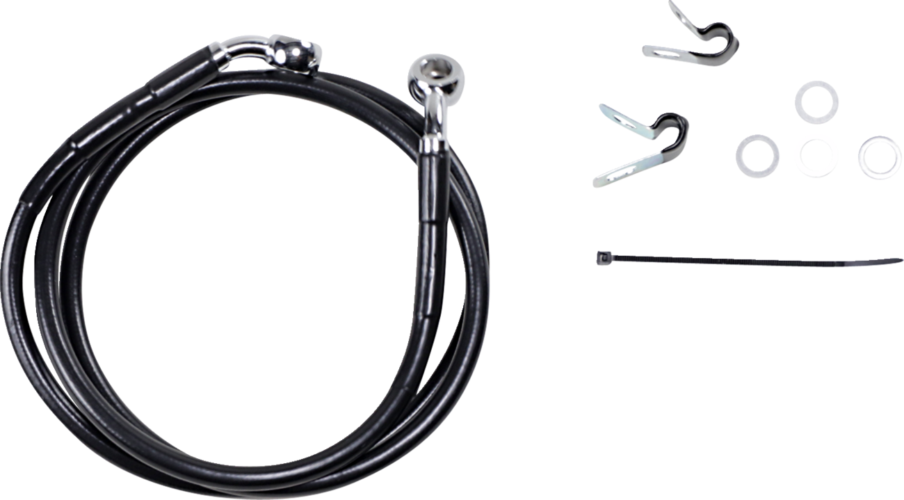 Drag Specialties Extended Length Black Vinyl Brake Line Kit