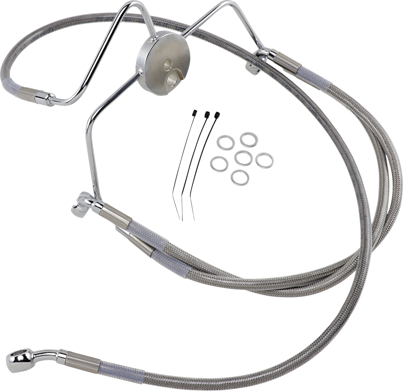 Drag Specialties Extended Length Stainless Steel Brake Line Kit
