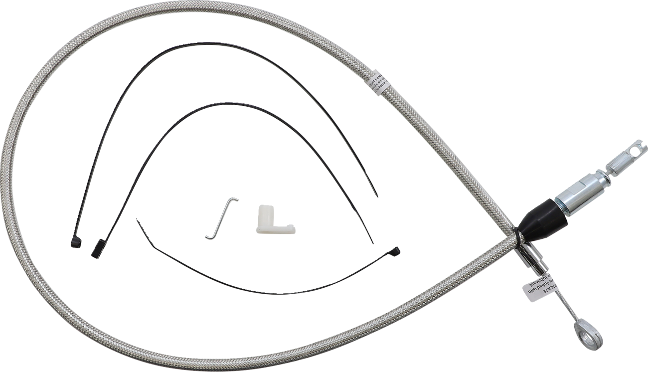 Magnum Shielding Polished Stainless Quick Connect Upper Clutch Cable