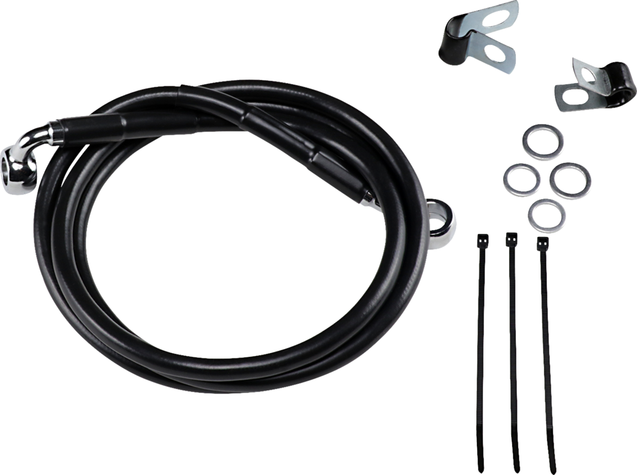 Drag Specialties Extended Length Black Vinyl Brake Line Kit