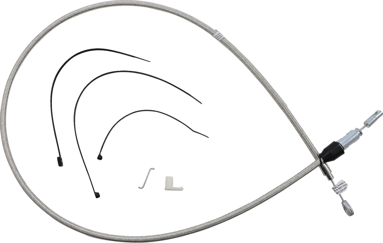 Magnum Shielding Polished Stainless Quick Connect Upper Clutch Cable