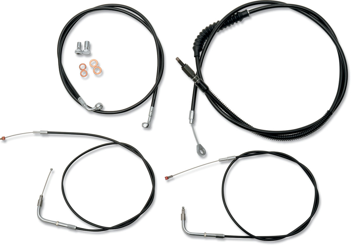 LA Choppers Standard Black Vinyl Handlebar Cable/Brake Line Kit