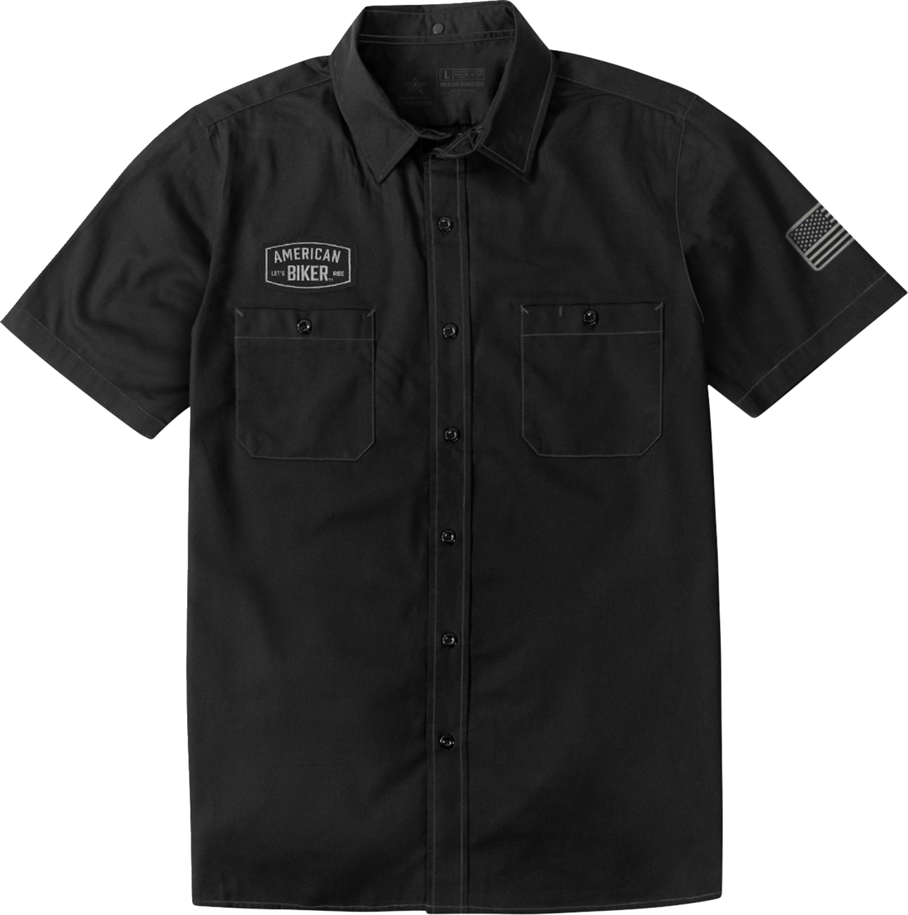 American Biker Biker Sam Contrast Stitch Shop Shirt