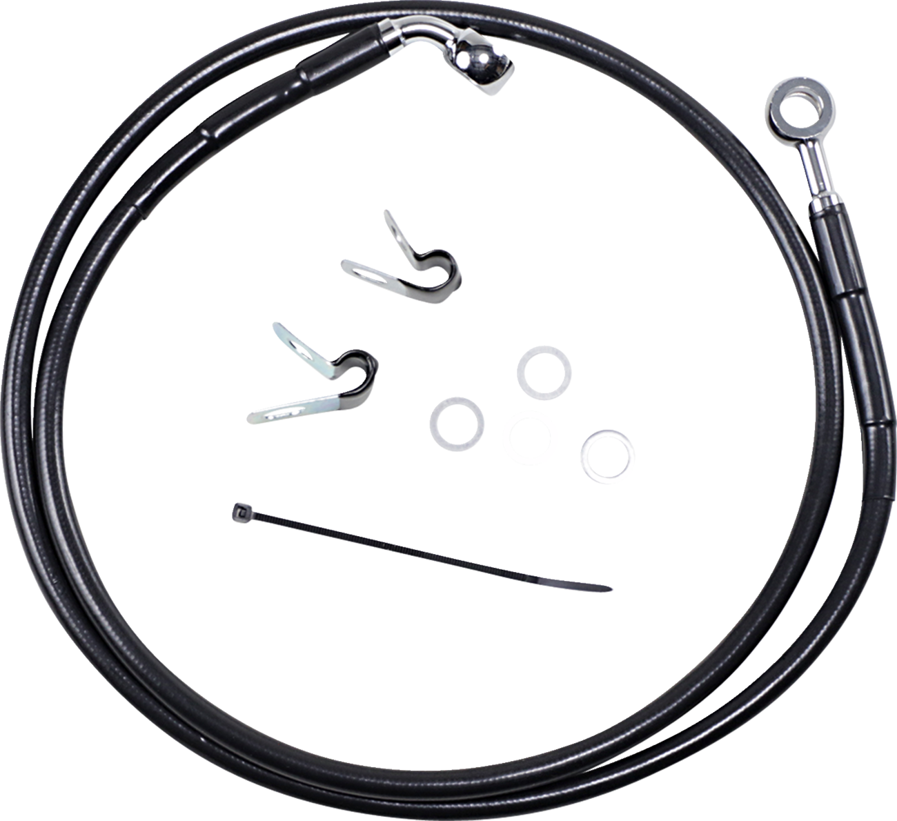 Drag Specialties Extended Length Black Vinyl Brake Line Kit