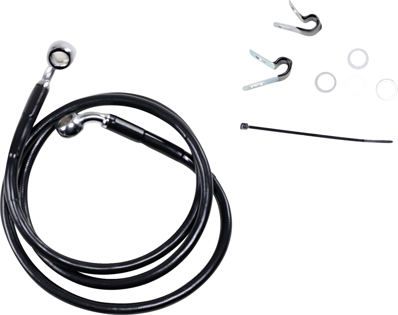 Drag Specialties Extended Length Black Vinyl Brake Line Kit