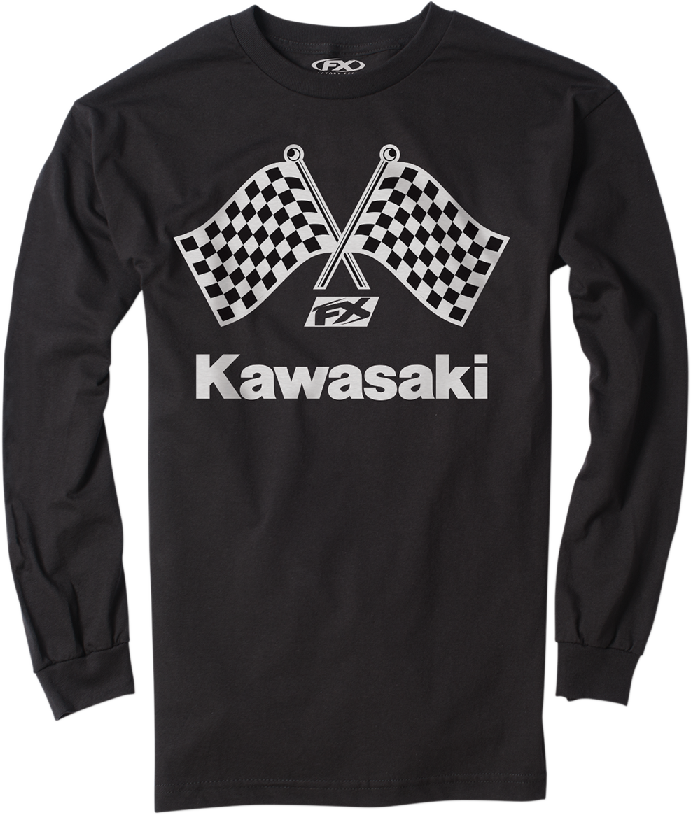 Factory Effex Kawasaki Finish Line Long Sleeve T Shirt