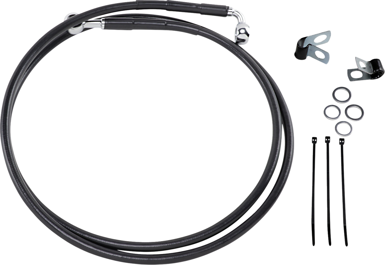 Drag Specialties Extended Length Black Vinyl Brake Line Kit