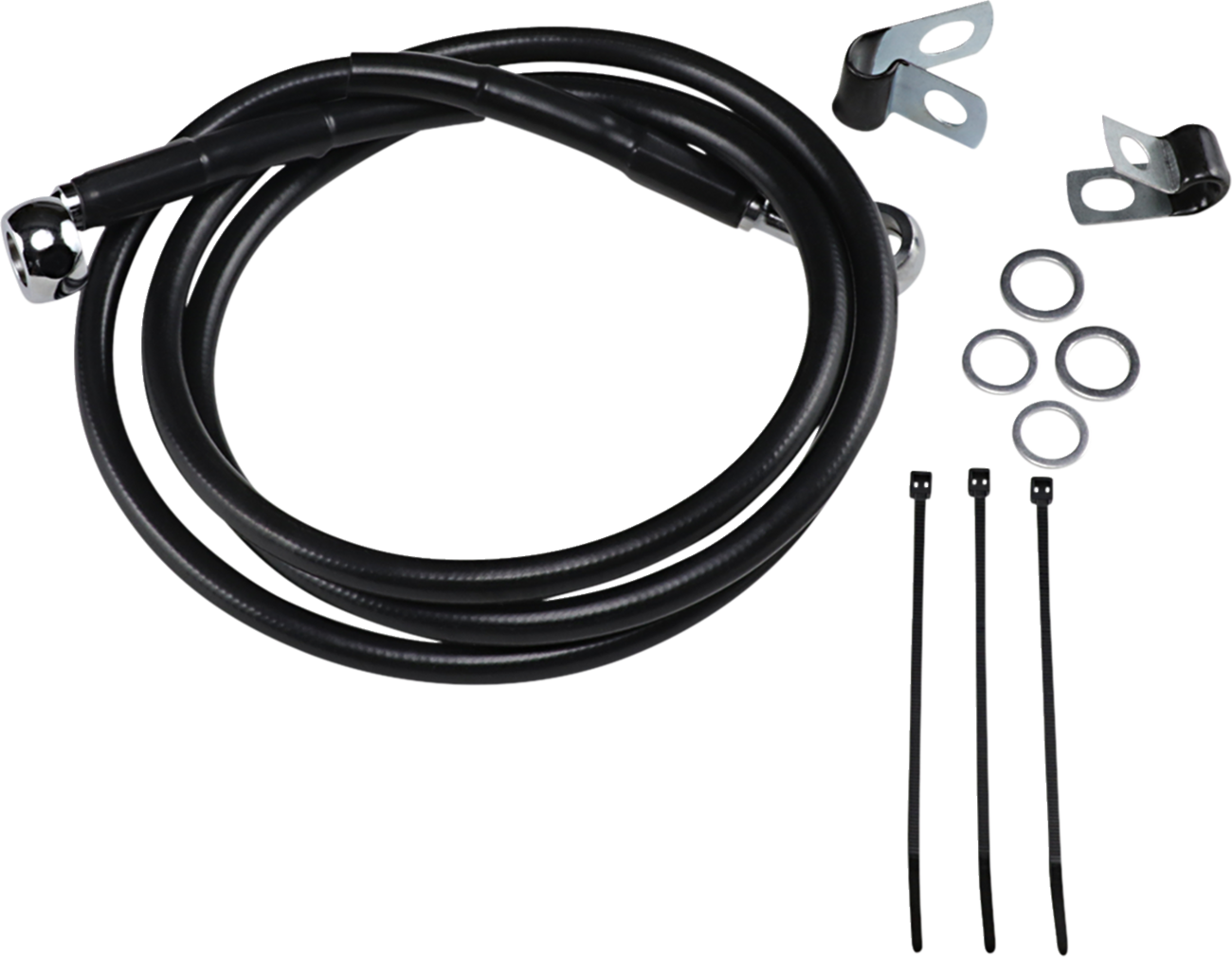 Drag Specialties Extended Length Black Vinyl Brake Line Kit