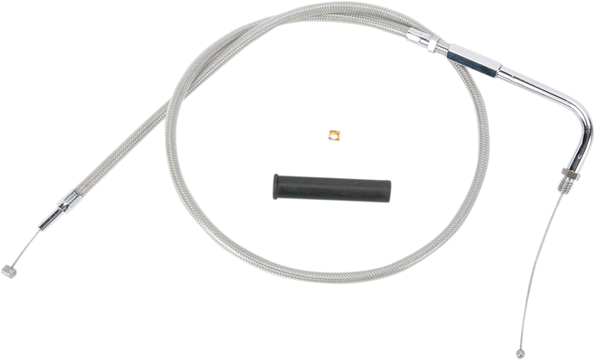 Drag Specialties Stainless Braided Throttle Cable