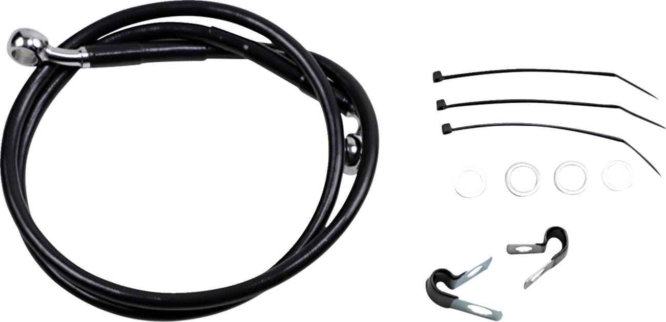 Drag Specialties Extended Length Black Vinyl Brake Line Kit