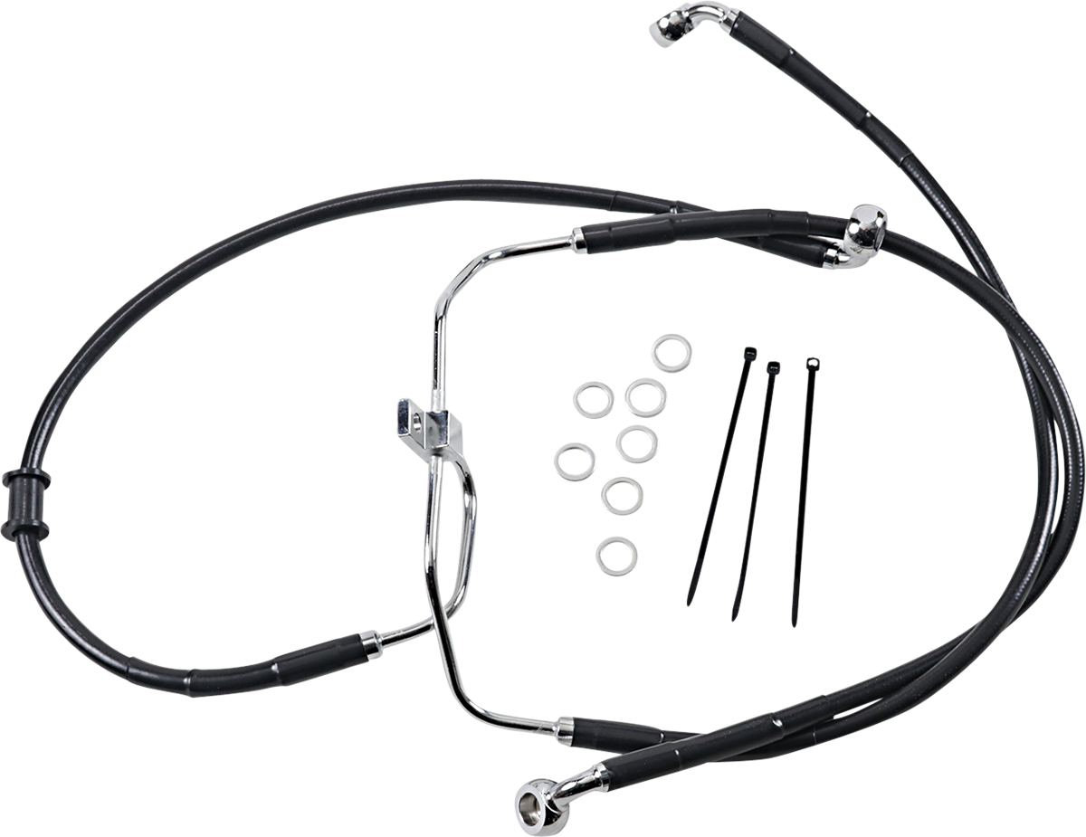 Drag Specialties Extended Length Black Vinyl Brake Line Kit