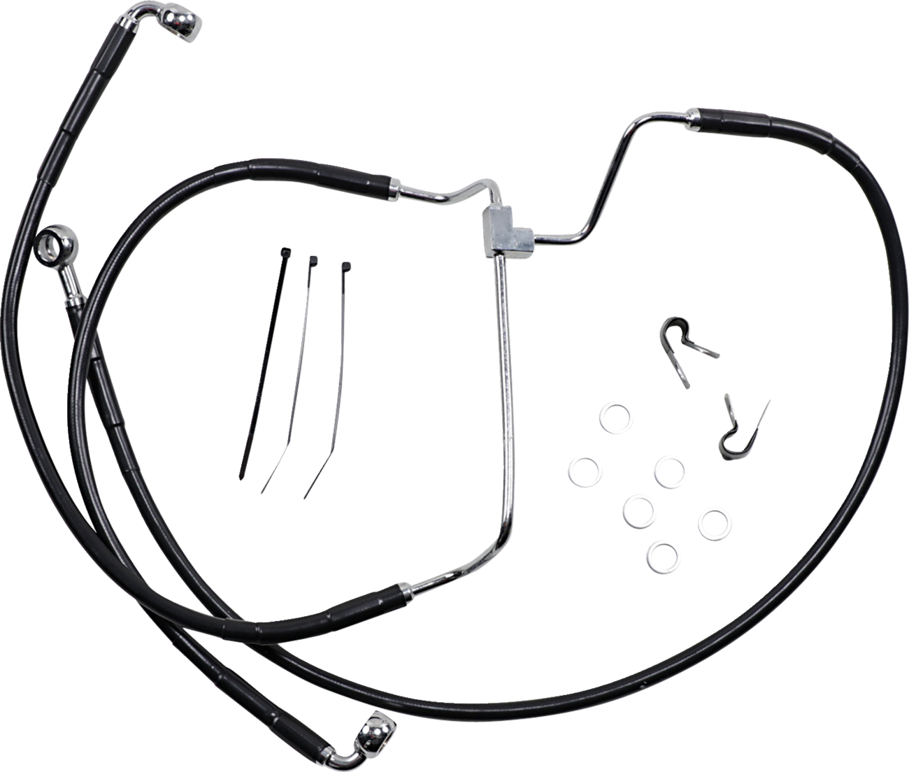 Drag Specialties Extended Length Black Vinyl Brake Line Kit