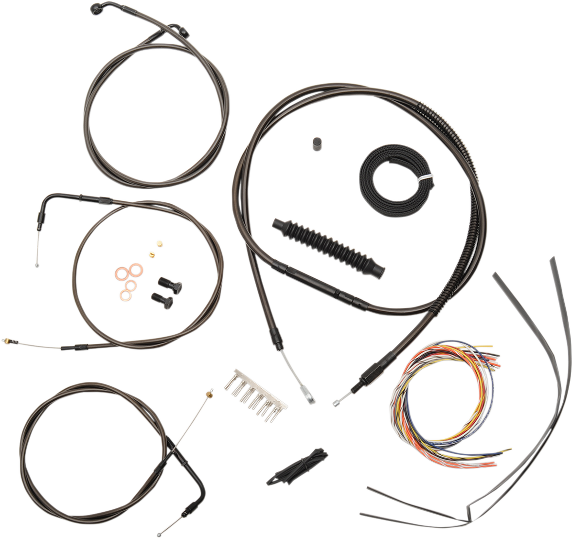 LA Choppers Complete Midnight Braided Cable Kit