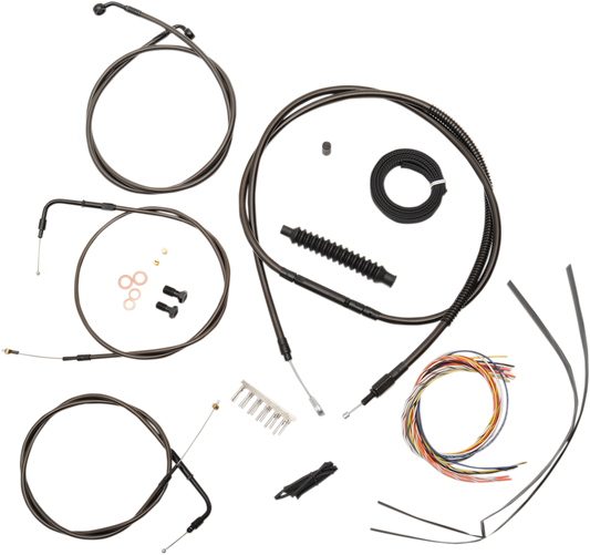 LA Choppers Complete Midnight Braided Cable Kit