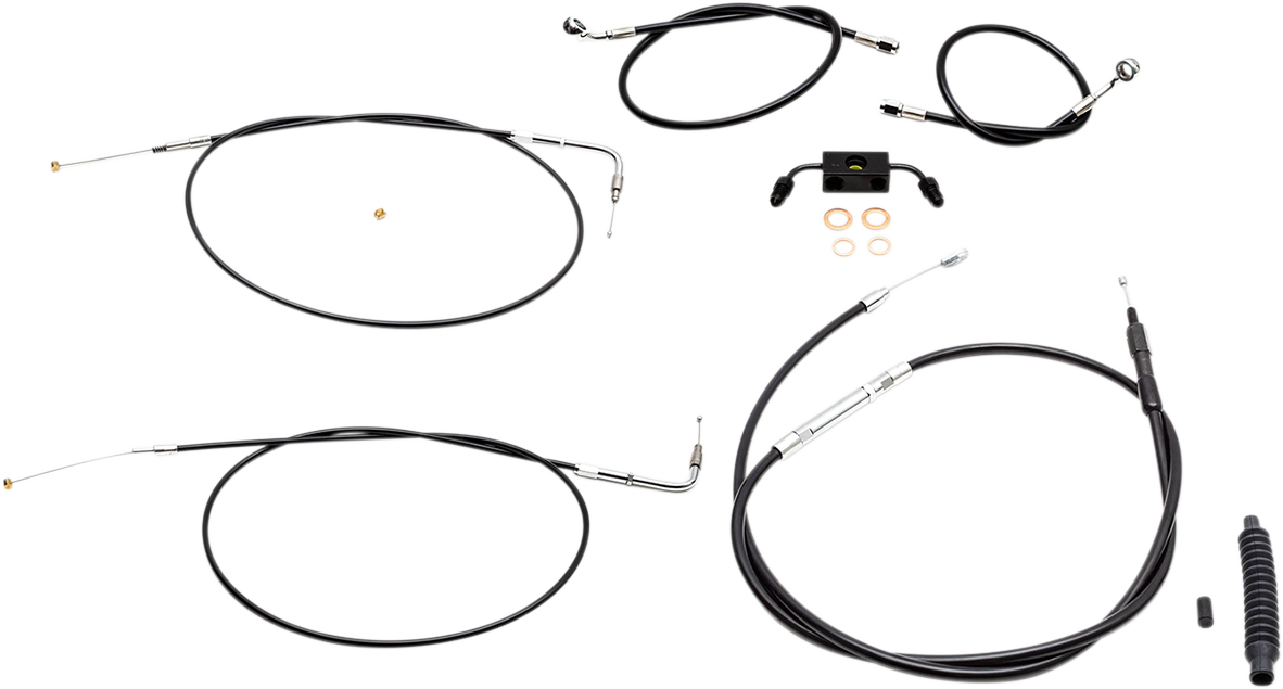 LA Choppers Standard Black Vinyl Handlebar Cable/Brake Line Kit